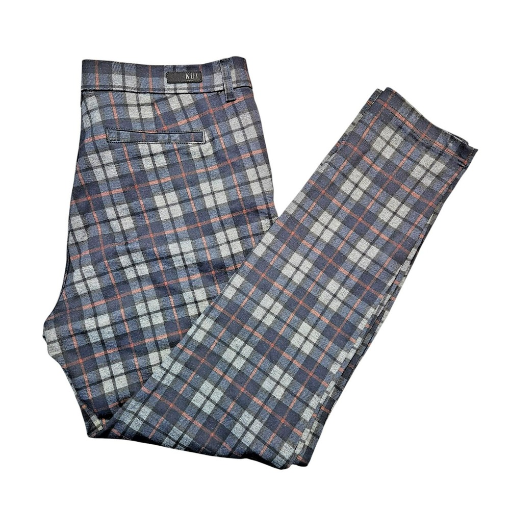 Kut From the Kloth Plaid High Rise‎ Fab Ab Skinny Trouser Size 16